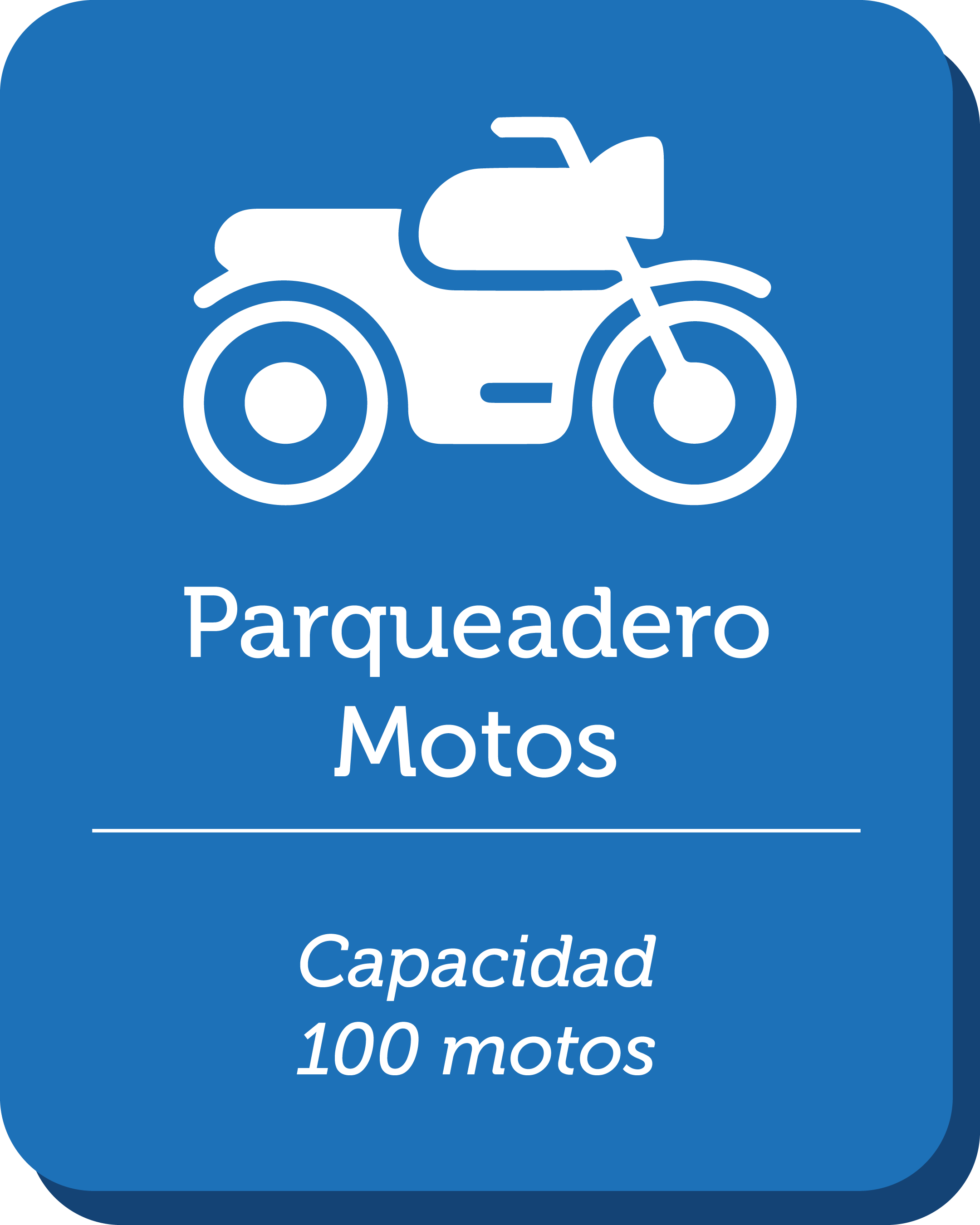 Ícono de moto indicando capacidad de parqueadero para motocicletas de visitantes
