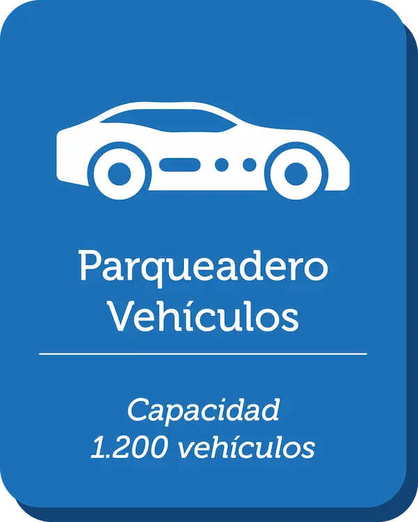 Ícono de auto indicando capacidad de parqueadero para visitantes del parque