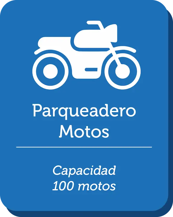Ícono de moto indicando capacidad de parqueadero para motocicletas de visitantes