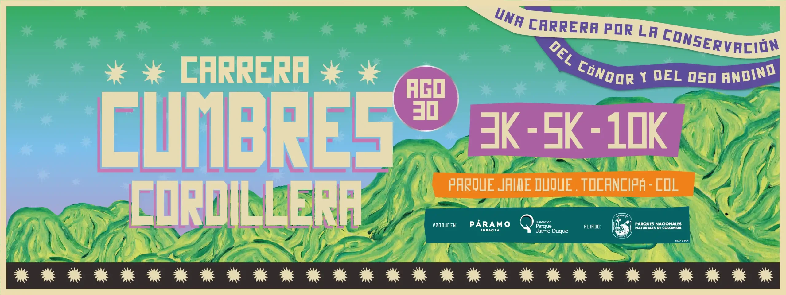 banner inicio carrera cumbres cordillera 2025 parque jaime duque