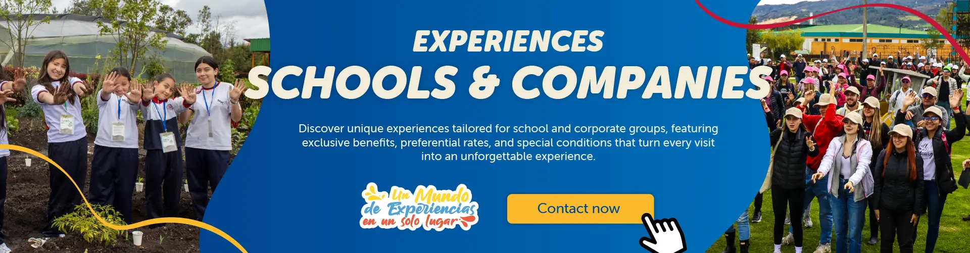 Disfruta de nuestra experiencias para grupos, colegios, empresas, cajas de compensación y alquiler de espacios para tus celebraciones sociales. Tarifas preferenciales y condiciones especiales.